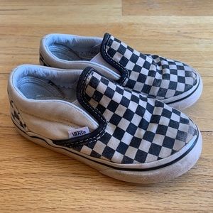 Checkerboard Vans Slip-on Shoes